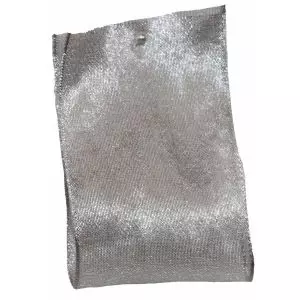 Wide Silver Metallic Look Sheer Ribbon 60mm x 25m