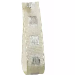 Dot Ribbon in Cream with Silver Stitched Square Pattern 15mm x 15m. Art 60179