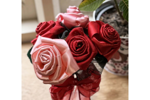 Roses made from ribbons