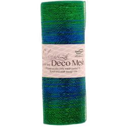 extra wide 29cm deco mesh in blue and green