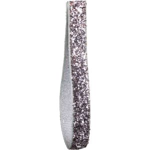 10mm Metallic Silver Glitter Velvet Ribbon