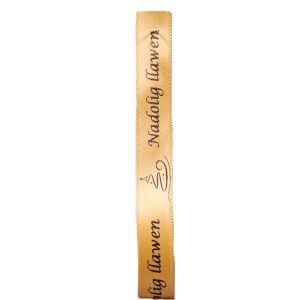 Gold & Black Welsh Christmas Ribbon Nadolig Llawen 10mm