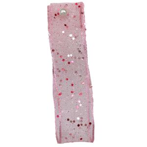 Random Glitter Sheer Ribbon Col: Pink