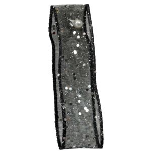 Random Glitter Sheer Ribbon col: Black 10