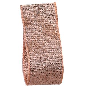 Rose Gold Lame Ribbon Article 9165 - All Widths   (incl BULK REELS)